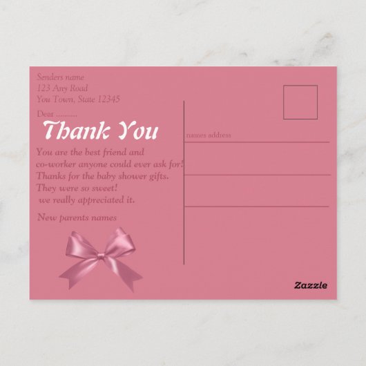 Dank je voor baby shower briefkaart (Achterkant)