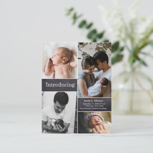 Dank je voor de aankondiging van de baby briefkaart (Staand voorkant)