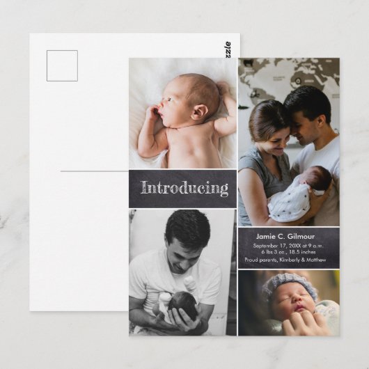 Dank je voor de aankondiging van de baby briefkaart (Voorkant / Achterkant)