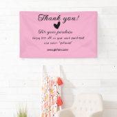 Dank je voor de aankoop roze familiebedrijf detail spandoek (Insitu)