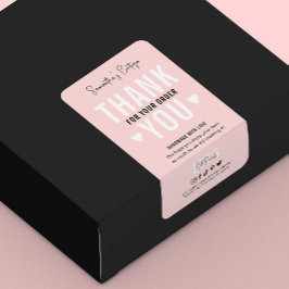 Dank je voor de aankoop Roze trendy logo verzendin Etiket