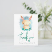 Dank je voor de baby shower van Little Rabbit Briefkaart (Staand voorkant)