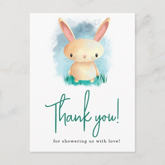 Dank je voor de baby shower van Little Rabbit Briefkaart (Voorkant)