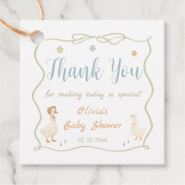Dank je voor de domme gans baby shower bedankjes labels
