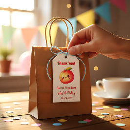 Dank je voor de eerste verjaardag van Sweet Peach Cadeaulabel