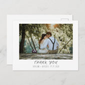 Dank je voor de foto's van de moderne bruiloft  briefkaart (Voorkant / Achterkant)