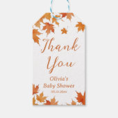 Dank je voor de herfst baby shower cadeaulabel (Voorkant)