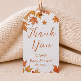 Dank je voor de herfst baby shower cadeaulabel