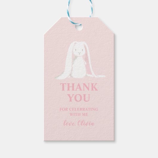 Dank je voor de konijn babyshower cadeaulabel (Voorkant)