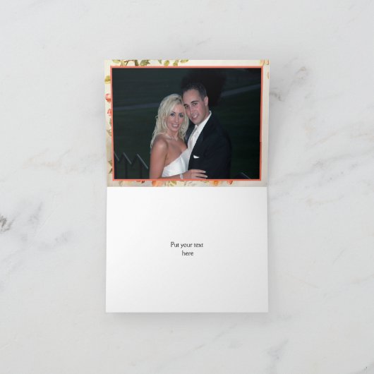 Dank je voor de romantische rozen bruiloft bedankkaart (Binnen)