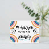 Dank je voor deelname aan mijn reis briefkaart (Staand voorkant)