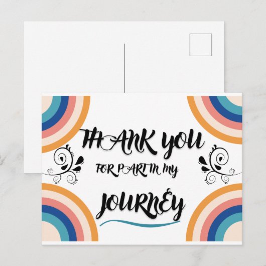 Dank je voor deelname aan mijn reis briefkaart (Voorkant / Achterkant)