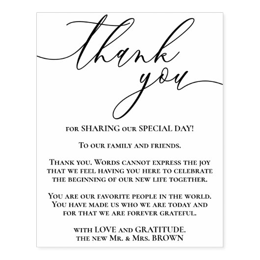 Dank je voor deze speciale trouwdag rubberstempel (Afrduk)