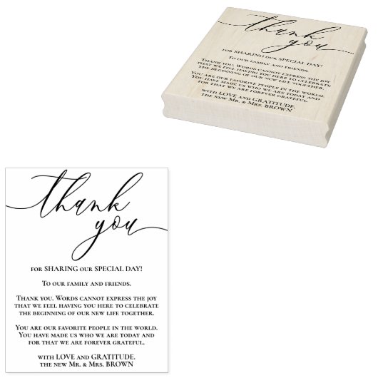 Dank je voor deze speciale trouwdag rubberstempel (Gestempeld)