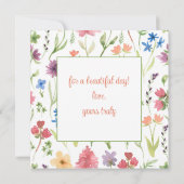 Dank je voor een mooie dag Bloemen Vlinders Bedankkaart (Achterkant)