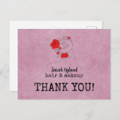 Dank je voor haarstijl en make-up briefkaart (Voorkant / Achterkant)