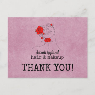 Dank je voor haarstijl en make-up briefkaart