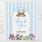 Dank je voor het Bruidsmeisje Verjaardagsfeest Wijn Etiket (Enkel label)