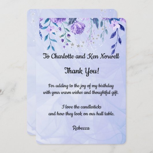 Dank je voor het cadeau bedankkaart (Voorkant / Achterkant)