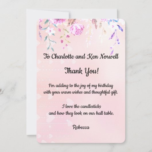 Dank je voor het cadeau bedankkaart (Voorkant)