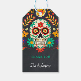 Dank je voor het Day of the Dead Halloween-feest Cadeaulabel