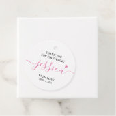 Dank je voor het douchen van de meisjesbaby shower bedankjes labels (In situ)