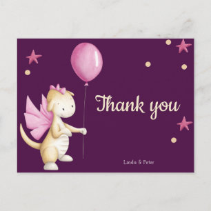 Dank je voor het fantasierijke draken babyshowerfe briefkaart