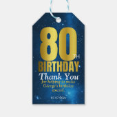 Dank je voor het feest ter ere van je 80ste verjaa cadeaulabel (Voorkant)