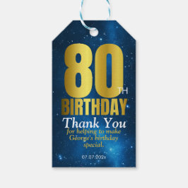 Dank je voor het feest ter ere van je 80ste verjaa cadeaulabel