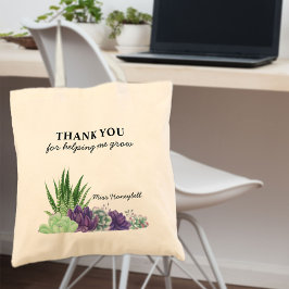 Dank je voor het helpen laten groeien van Succulen Tote Bag