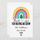 Dank je voor het helpen van mijn groei waardering feestdagenkaart (Voorkant / Achterkant)
