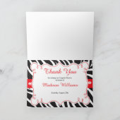 Dank je voor het hete rode lingeriefeestje bedankkaart (Binnen)