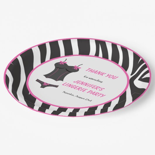 Dank je voor het hete roze lingeriefeest papieren bordje (Gekanteld)