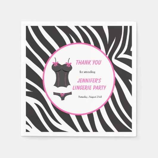 Dank je voor het hete roze lingeriefeest servet (Voorkant)