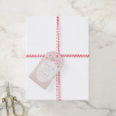 Dank je voor het komen 1e verjaardag roze gingham cadeaulabel (Met Touw)