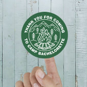Dank je voor het komen Camp vrijgezellenfeest Ronde Sticker