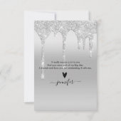 dank je voor het komen glinsterende druppel dank j bedankkaart (Achterkant)