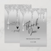 dank je voor het komen glinsterende druppel dank j bedankkaart (Voorkant / Achterkant)