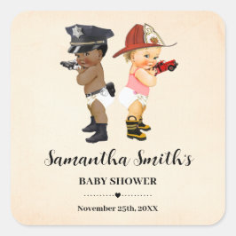 Dank je voor het komen Kleine Rekruut Baby Shower Vierkante Sticker