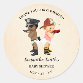 Dank je voor het komen Little Recruit Baby Shower Ronde Sticker