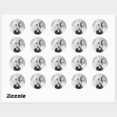Dank je voor het komen Party Datum Foto Hart Ronde Sticker (Vel)