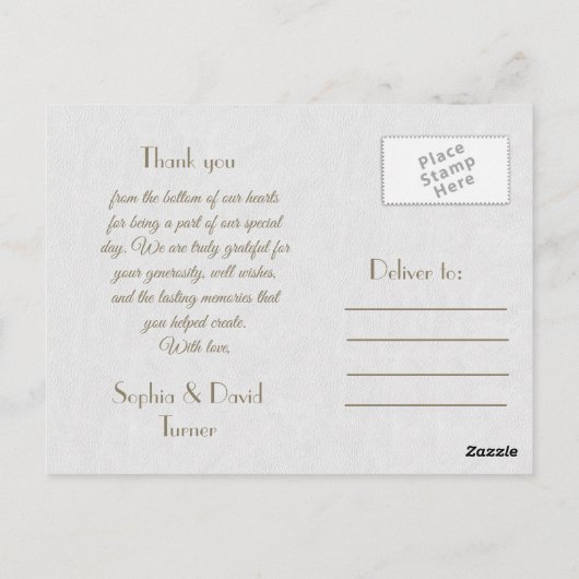 Dank je voor het koninklijke witte gouden geweldig briefkaart (Achterkant)