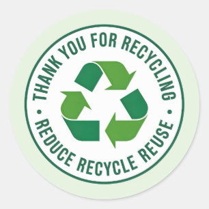 Dank je voor het recyclen ronde sticker