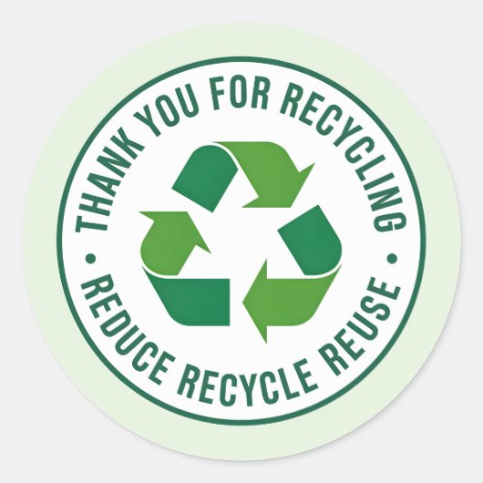 Dank je voor het recyclen ronde sticker (Voorkant)