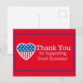 Dank je voor het steunen van kleine Patriotische b Briefkaart (Voorkant / Achterkant)