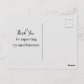 Dank je voor het steunen van mijn kamillebedrijf briefkaart (Achterkant)