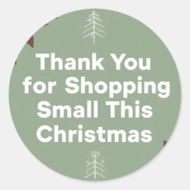Dank je voor het winkelen bij Small deze kerst Ronde Sticker