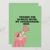 DANK JE VOOR HET ZIJN MIJN CHEERLEADER MOM KAART (Voorkant / Achterkant)