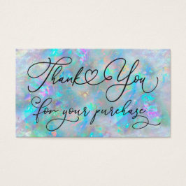 dank je voor je aankoop blauw opaal visitekaartje