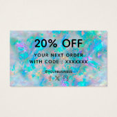 dank je voor je aankoop blauw opaal visitekaartje (Achterkant)